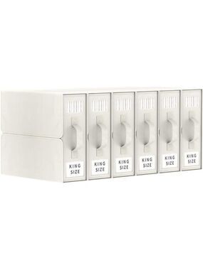 6 Pack Bed Sheet Storage Organizer Box with Window Label for King Queen Bedding